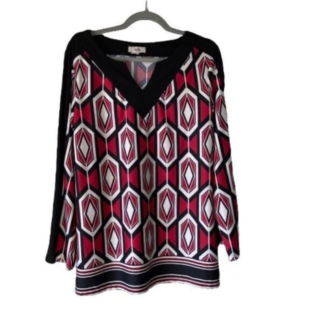 Ivy Ridge Women's V‎ Neck Blouse 3/4 Sleeve Pullover Cover Up